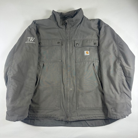 Carhartt‎ Mens 2XL Workwear Jacket Quilted Lined Gray Quick Duck Chicago